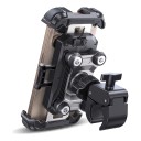 Joyroom Telefonholder til motorcykel og cykel med vibrationsdæmpning Til telefoner 4,7–7 tommer Styr 18–34 mm Sikkerhedslås Aluminium og ABS Sort 1