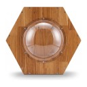 Cápsula hexagonal para gatos en la ventana 51 x 44 x 24,5 cm Cúpula transparente y orificios laterales de 14 cm Madera maciza Con ventosas 1