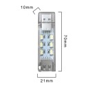 Lampka LED USB 12 LED Zimne białe światło Obustronne świecenie 70 x 21 x 10 mm 5 V Przezroczysta Przejrzysta USB Do powerbanki i laptopa 6
