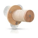 Palo di sisal per gatti da finestra 16,5 cm Base rotonda 15 cm Diametro 8,5 cm Legno di gomma e sisal Con ventose senza foratura 1