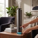 Diffusore intelligente di oli essenziali Bluetooth 120 ml Metallico 8,7 x 8,7 x 29,3 cm Copertura 200 m³ Per appartamenti e uffici 6
