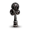 Kendama Krakelované sort med hvidt mønster 18 cm Valnøddetræ Japansk spil med bold på snor Træning af koordination For børn og voksne 1