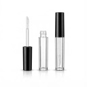 6 Stück leere Tuben für Lipgloss 3 ml Kunststoff nachfüllbare Fläschchen mit Applikator und Dichtungsstopfen Schwarzer Deckel Für Proben und Reisen 1