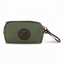 Funda para bolsas de excrementos de perro con cremallera y mosquetón 9,5 x 5 x 4 cm Contenedor textil con abertura de salida Para correa 10