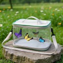 Foldbar gennemsigtig kasse til sommerfugle og insekter 26 x 19 x 19 cm Netlåg med lynlås Håndtag og skulderrem Til opdræt af larver og observation 2