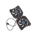 Mini base di raffreddamento per notebook con 2 ventilatori 18 x 8,5 cm Supporto pieghevole a forma di X Alimentazione USB Nera Per lavoro e viaggio 1