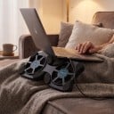 Mini base di raffreddamento per notebook con 2 ventilatori 18 x 8,5 cm Supporto pieghevole a forma di X Alimentazione USB Nera Per lavoro e viaggio 4