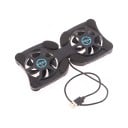 Mini base di raffreddamento per notebook con 2 ventilatori 18 x 8,5 cm Supporto pieghevole a forma di X Alimentazione USB Nera Per lavoro e viaggio 6