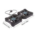 Mini base di raffreddamento per notebook con 2 ventilatori 18 x 8,5 cm Supporto pieghevole a forma di X Alimentazione USB Nera Per lavoro e viaggio 9