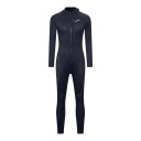 Tuta intera da donna in neoprene per immersioni 5 mm nera con zip inclinata davanti e zip ai polsi con maniche lunghe e pantaloni lunghi 1