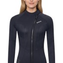 Tuta intera da donna in neoprene per immersioni 5 mm nera con zip inclinata davanti e zip ai polsi con maniche lunghe e pantaloni lunghi 2