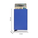 Juego de 3 estuches metálicos retráctiles para tarjetas con protección RFID 10,1 x 6,3 x 0,8 cm Para 5 a 6 tarjetas Cartera delgada 3