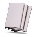 Juego de 3 estuches metálicos retráctiles para tarjetas con protección RFID 10,1 x 6,3 x 0,8 cm Para 5 a 6 tarjetas Cartera delgada 10