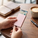 Juego de 3 estuches metálicos retráctiles para tarjetas con protección RFID 10,1 x 6,3 x 0,8 cm Para 5 a 6 tarjetas Cartera delgada 13
