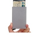Juego de 3 estuches metálicos retráctiles para tarjetas con protección RFID 10,1 x 6,3 x 0,8 cm Para 5 a 6 tarjetas Cartera delgada 17