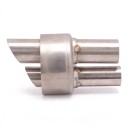 DB Killer Auspuffdämpfer für Motorräder 54,5 mm Zwei Rohre 22 und 19,5 mm Einlage für Endstück Edelstahl Silber Universell Yamaha und BMW 1
