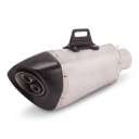 DB Killer Auspuffdämpfer für Motorräder 54,5 mm Zwei Rohre 22 und 19,5 mm Einlage für Endstück Edelstahl Silber Universell Yamaha und BMW 4