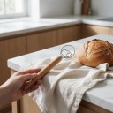Deense deegklopper 32,7 cm met houten handvat RVS draadklopper met binnenlus Mengt deeg voor zuurdesem en pizza 4