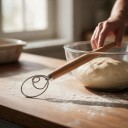 Deense deegklopper 32,7 cm met houten handvat RVS draadklopper met binnenlus Mengt deeg voor zuurdesem en pizza 5