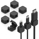 Pârghii autoadezive pentru cabluri 12 buc 20 x 20 x 15 mm Suporturi de prindere nemagnetice pentru cabluri de până la 7 mm Pe birou și pe perete 3
