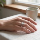 Anillo antiestrés giratorio sol con centro de nácar Tamaño ajustable Acero inoxidable Joyería minimalista para mujer 4