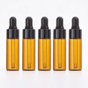 10 glazen flesjes met pipet 5 ml 6,3 x 1,6 cm Bruin amberglas Navulbare flesjes voor essentiële oliën en parfums 1