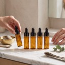 10 glazen flesjes met pipet 5 ml 6,3 x 1,6 cm Bruin amberglas Navulbare flesjes voor essentiële oliën en parfums 2