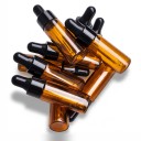 10 glazen flesjes met pipet 5 ml 6,3 x 1,6 cm Bruin amberglas Navulbare flesjes voor essentiële oliën en parfums 5