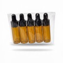 10 glazen flesjes met pipet 5 ml 6,3 x 1,6 cm Bruin amberglas Navulbare flesjes voor essentiële oliën en parfums 6