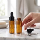 10 glazen flesjes met pipet 5 ml 6,3 x 1,6 cm Bruin amberglas Navulbare flesjes voor essentiële oliën en parfums 7