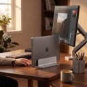 Vertikal stativ til bærbar computer 13 til 17 tommer Justerbar bredde 1,4 til 7,3 cm Aluminiumlegering Til pladsbesparelse 6