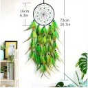 Lapaçador de sonhos 73 cm com círculo de 16 cm e penas densas Decoração boho suspensa para parede Dreamcatcher para o quarto e o quarto 6