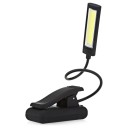 Lámpara LED con clip 6 W Un brazo flexible Regulable Alimentación USB o 3 x AAA Negra Para partituras, libros, portátiles y cabeceros de cama 3