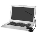 Lámpara LED con clip 6 W Un brazo flexible Regulable Alimentación USB o 3 x AAA Negra Para partituras, libros, portátiles y cabeceros de cama 6