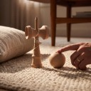 Kendama Unbunt zum eigenen Bemalen 18 cm Kugel 6 cm Nussbaum Holz Japanisches Spiel mit Kugel an Schnur Für Kinder und Erwachsene 7