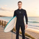 Men's Full-Body Neoprene Diving Suit 3 mm with Back Zip and High Collar with Long Sleeves and Legs 4