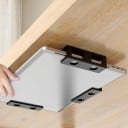Laptop Holder Under Desk Set of 3 Metal Holders and 6 Screws For Devices Up to 2.5 cm Black Storage System for Laptop Mac Mini and Keyboard 2