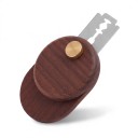 Couteau à pain pliant 6,4 x 4,7 cm avec 10 lames de rechange Poignée en bois et lame en acier inoxydable Pour couper du pain au levain 5