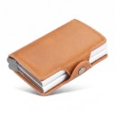 Funda para tarjetas de crédito con protección RFID y 2 cajas de aluminio extraíbles 10 x 7 x 3 cm Para 12 tarjetas de cuero PU 1