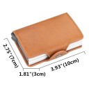 Funda para tarjetas de crédito con protección RFID y 2 cajas de aluminio extraíbles 10 x 7 x 3 cm Para 12 tarjetas de cuero PU 4
