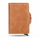 Funda para tarjetas de crédito con protección RFID y 2 cajas de aluminio extraíbles 10 x 7 x 3 cm Para 12 tarjetas de cuero PU 6