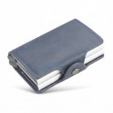 Funda para tarjetas de crédito con protección RFID y 2 cajas de aluminio extraíbles 10 x 7 x 3 cm Para 12 tarjetas de cuero PU 12