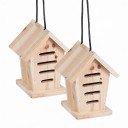 Domecchi per coccinelle 2 pz 17,5 x 14,5 x 12 cm Hotel per insetti appeso in legno di abete non trattato Rifugio invernale Per giardino e balcone 1