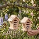 Domecchi per coccinelle 2 pz 17,5 x 14,5 x 12 cm Hotel per insetti appeso in legno di abete non trattato Rifugio invernale Per giardino e balcone 5