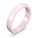 Anillo de cerámica con superficie facetada Ancho 4 mm Cerámica brillante Resistente a los arañazos Joyería minimalista para mujeres 1