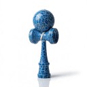 Kendama Krakelovan blå med hvidt mønster 18 cm Valnøddetræ Japansk spil med kugle på snor Træning af koordinering Til børn og voksne 1