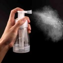 Powder and Talc Spray 140 ml Refillable Bottle with Pump and Nozzle Transparent Plastic For Talc for Barbershop and Travel 2