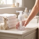 Powder and Talc Spray 140 ml Refillable Bottle with Pump and Nozzle Transparent Plastic For Talc for Barbershop and Travel 5