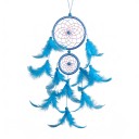 Lapač snů se dvěma kruhy 11 cm a 7 cm s peřím délka 46 cm Závěsná dekorace na zeď Dreamcatcher do ložnice i pokoje 3