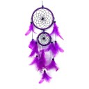 Lapač snů se dvěma kruhy 11 cm a 7 cm s peřím délka 46 cm Závěsná dekorace na zeď Dreamcatcher do ložnice i pokoje 8